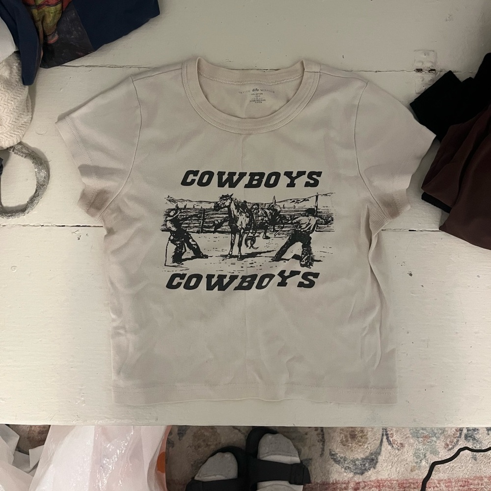 Brandy Melville cowboy baby tee